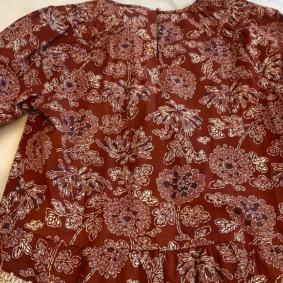 NWOT VERONICA BEARD KESTER BROWN FLORAL PRINT TOP. 8 - Picture 11 of 11